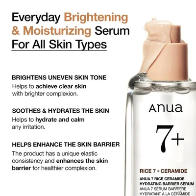 سرم آبرسان و تقویت کننده سد دفاعی برنج و سرامید آنوا (7 rice ceramide hydrating barrier serum anua) حجم 50 میل